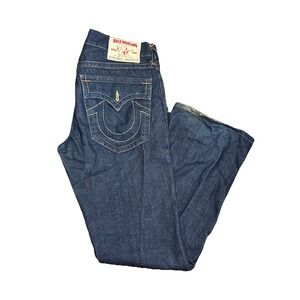 TRUE RELIGION Billy Jeans Men's 33x33 Flap Pockets 100% Cotton Dark Denim USA